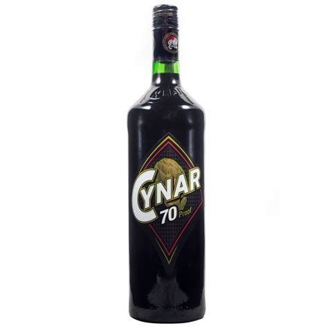 Bottle of Cynar 70, the higher-proof artichoke amaro from Campari Group, with its dark glass and artichoke label