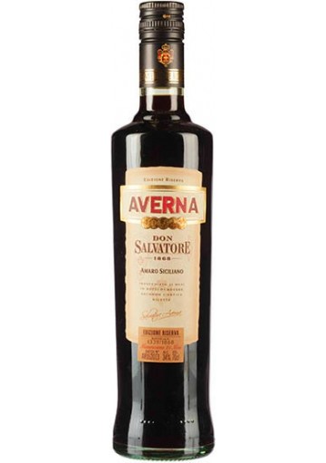 Bottle of Averna Riserva Don Salvatore, the oak-rested Sicilian amaro, with its cream and gold label