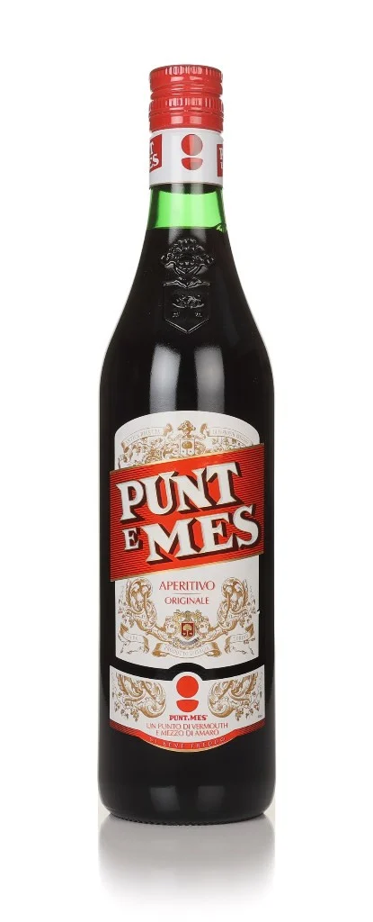 Bottle of Punt e Mes bitter vermouth from Carpano, Turin