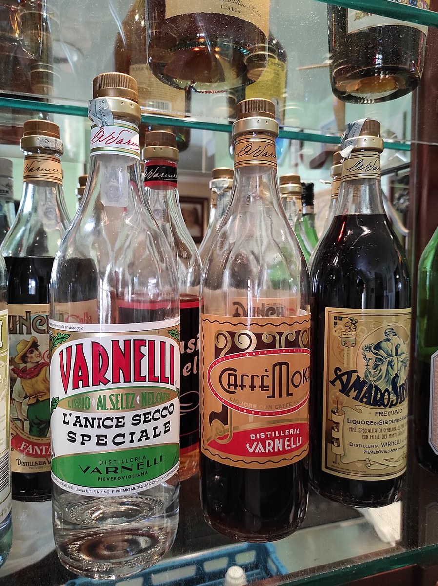 Bottles from Distilleria Varnelli of Muccia in the Marche, including Amaro Tonico