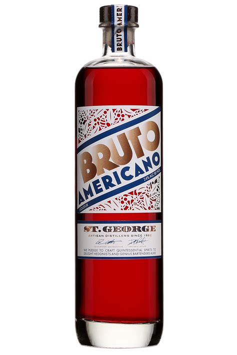 Bottle of St. George Bruto Americano red bitter liqueur