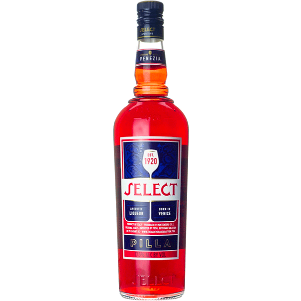 Bottle of Select Aperitivo, the bright red Venetian bitter aperitivo