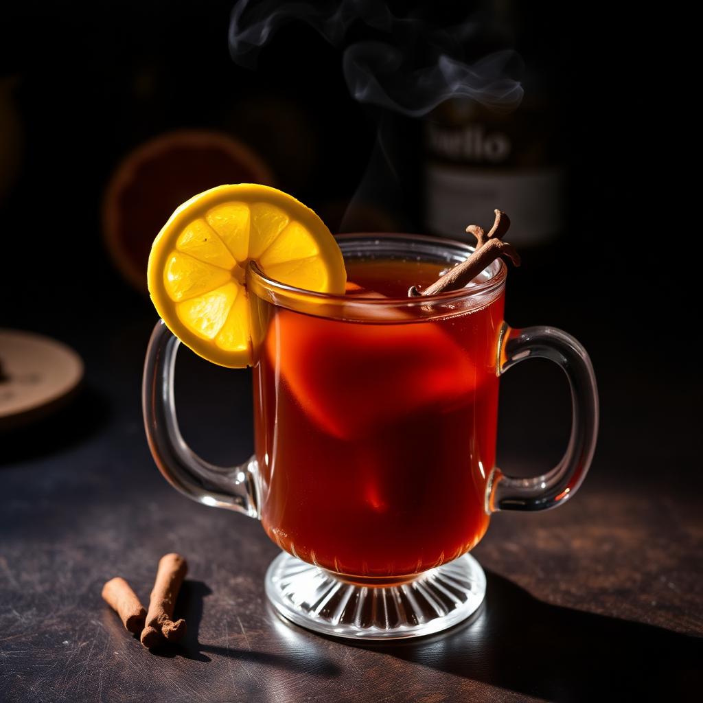 Amaro Hot Toddy amaro cocktail served in a coupe glass