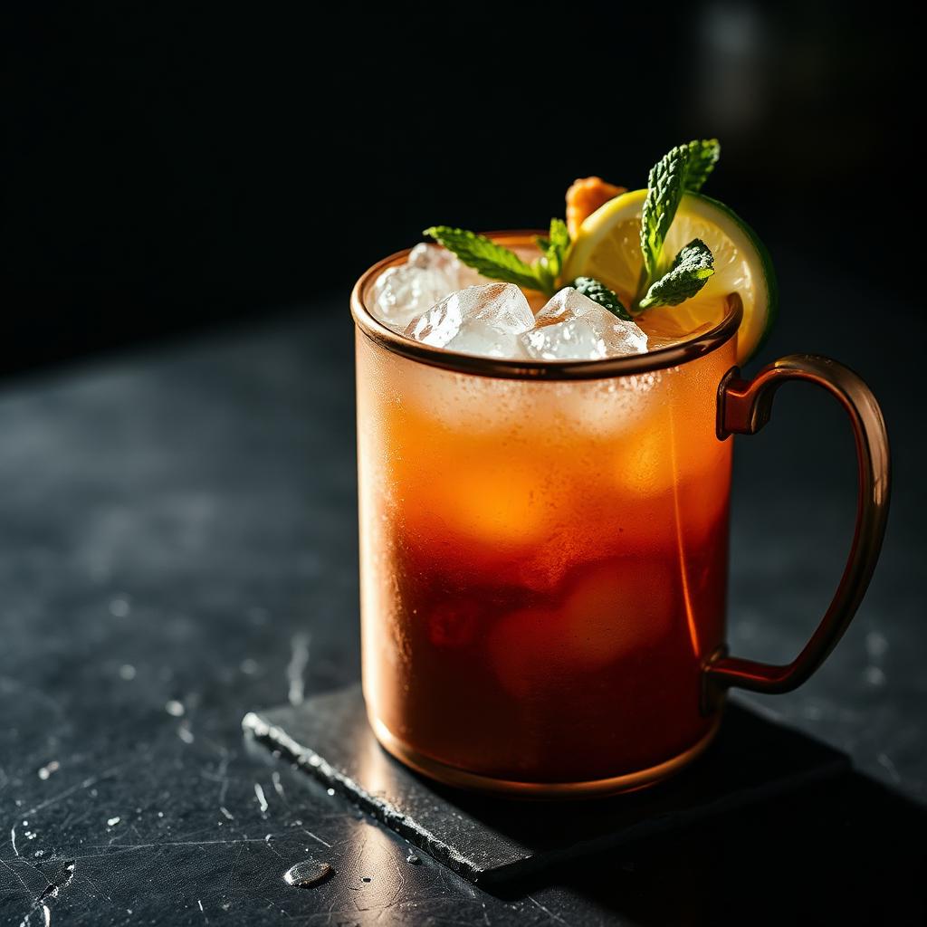 Amaro Mule amaro cocktail served in a coupe glass
