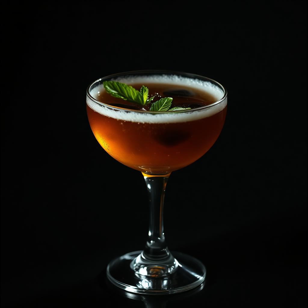 Amaro Old Cuban amaro cocktail served in a coupe glass