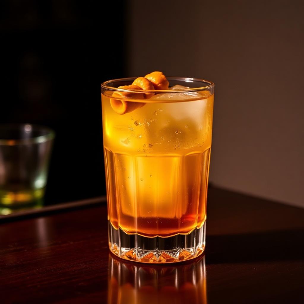Amaro Penicillin amaro cocktail served in a coupe glass