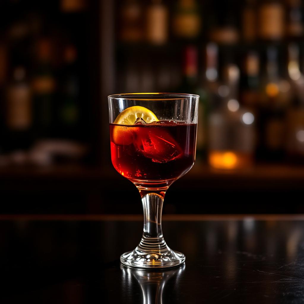 Amaro Vieux Carré amaro cocktail served in a coupe glass