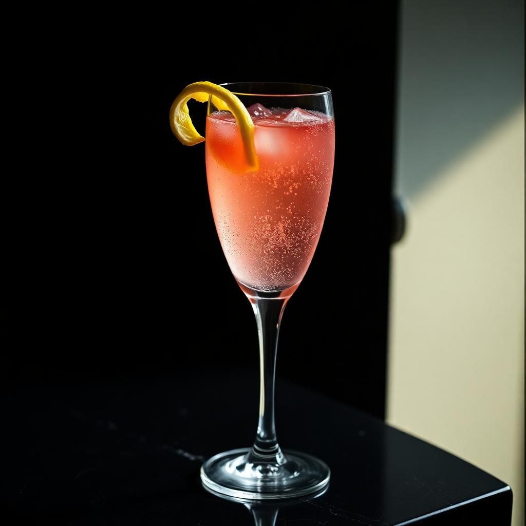Bitter French amaro cocktail served in a coupe glass