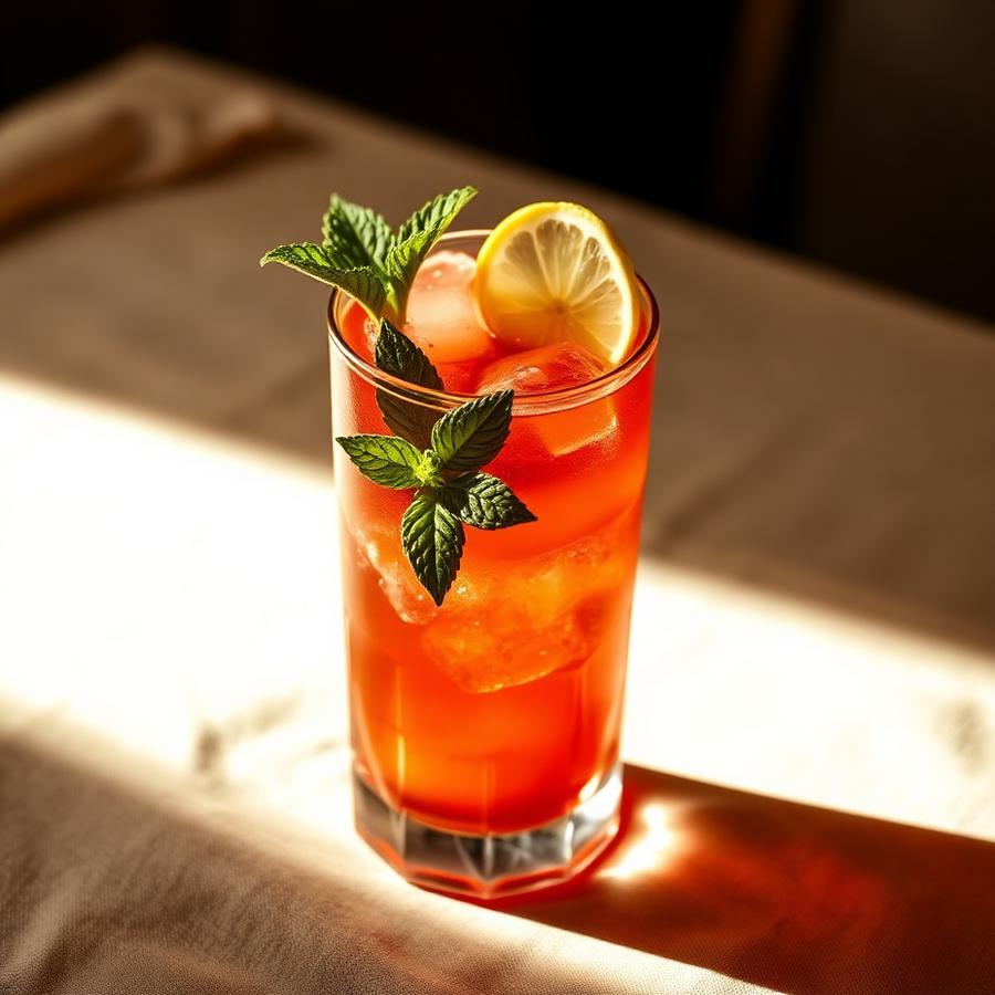 Bitter Mai Tai amaro cocktail served in a coupe glass