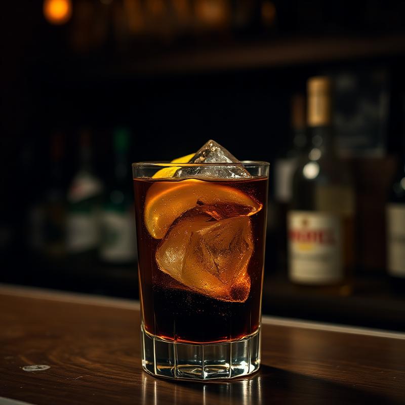 Black Nail amaro cocktail served in a coupe glass