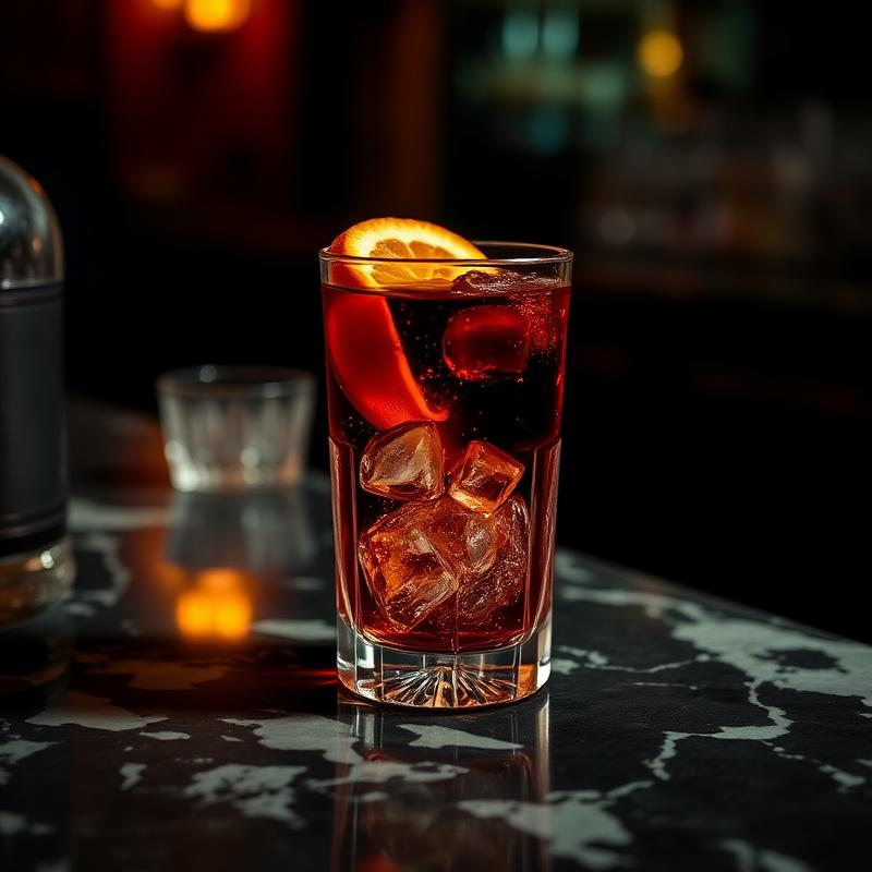 Cin Cyn amaro cocktail served in a coupe glass
