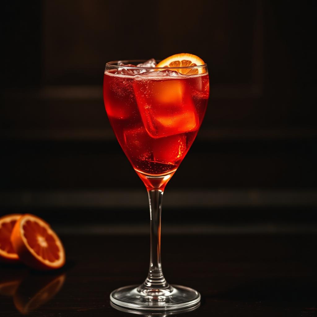 Cynar Spritz amaro cocktail served in a coupe glass