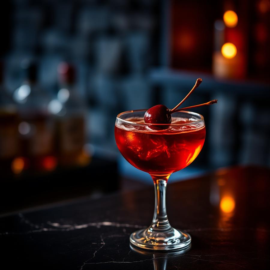 Little Italy amaro cocktail served in a coupe glass