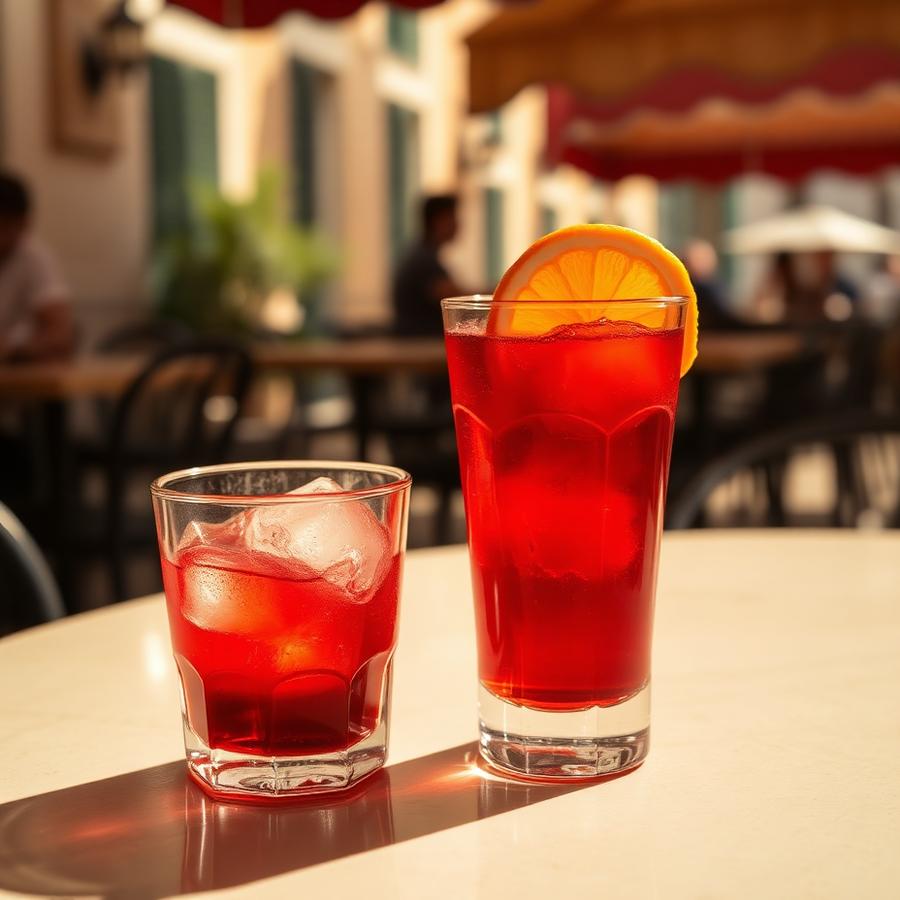 Milano-Torino amaro cocktail served in a coupe glass