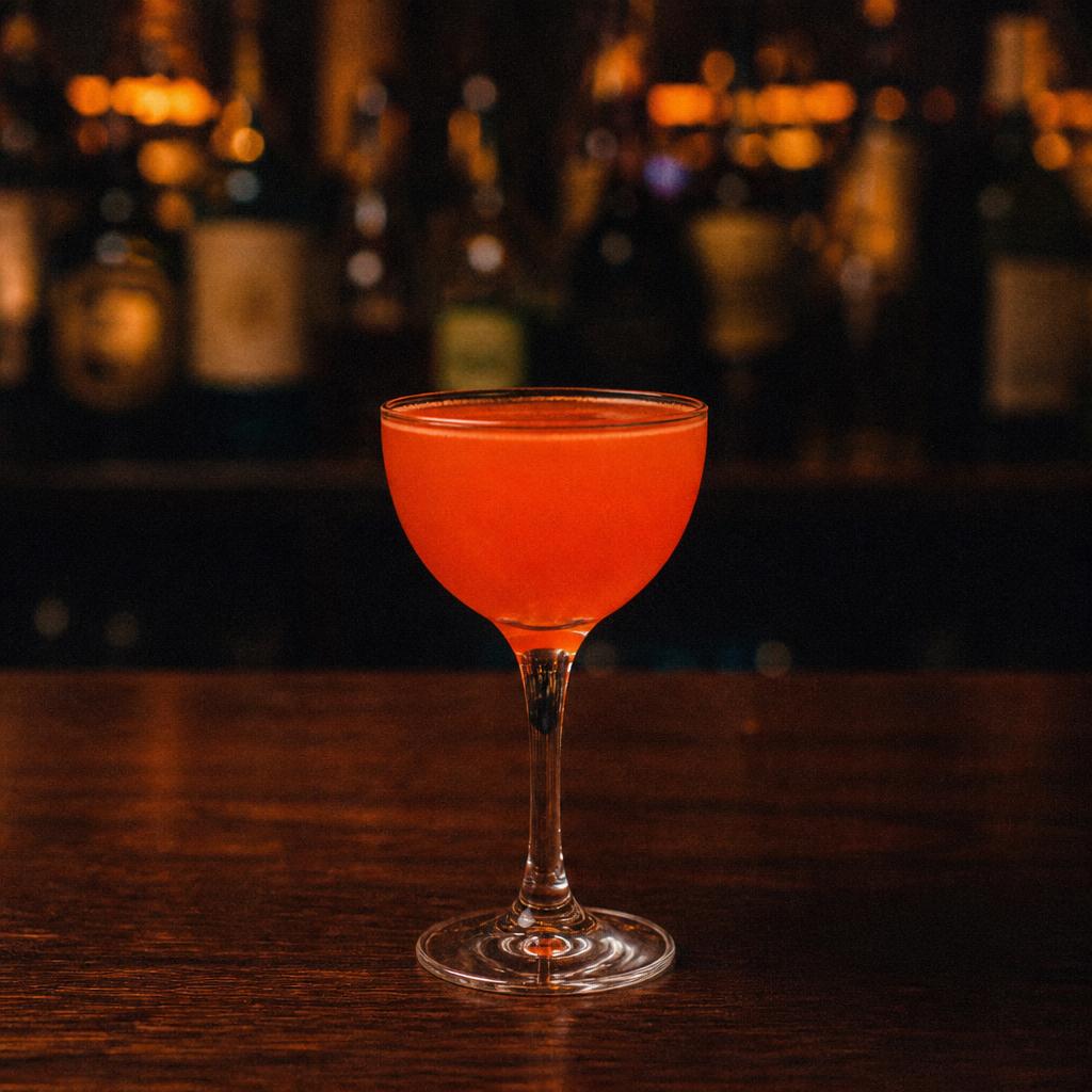 Naked & Famous cocktail made with ¾ oz Mezcal · ¾ oz Yellow Chartreuse · ¾ oz Aperol · ¾ oz Lime Juice