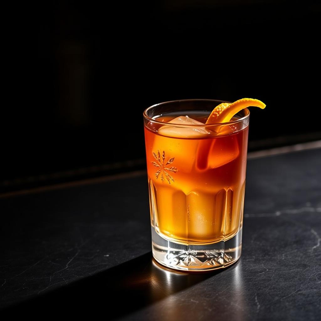Old Road amaro cocktail served in a coupe glass