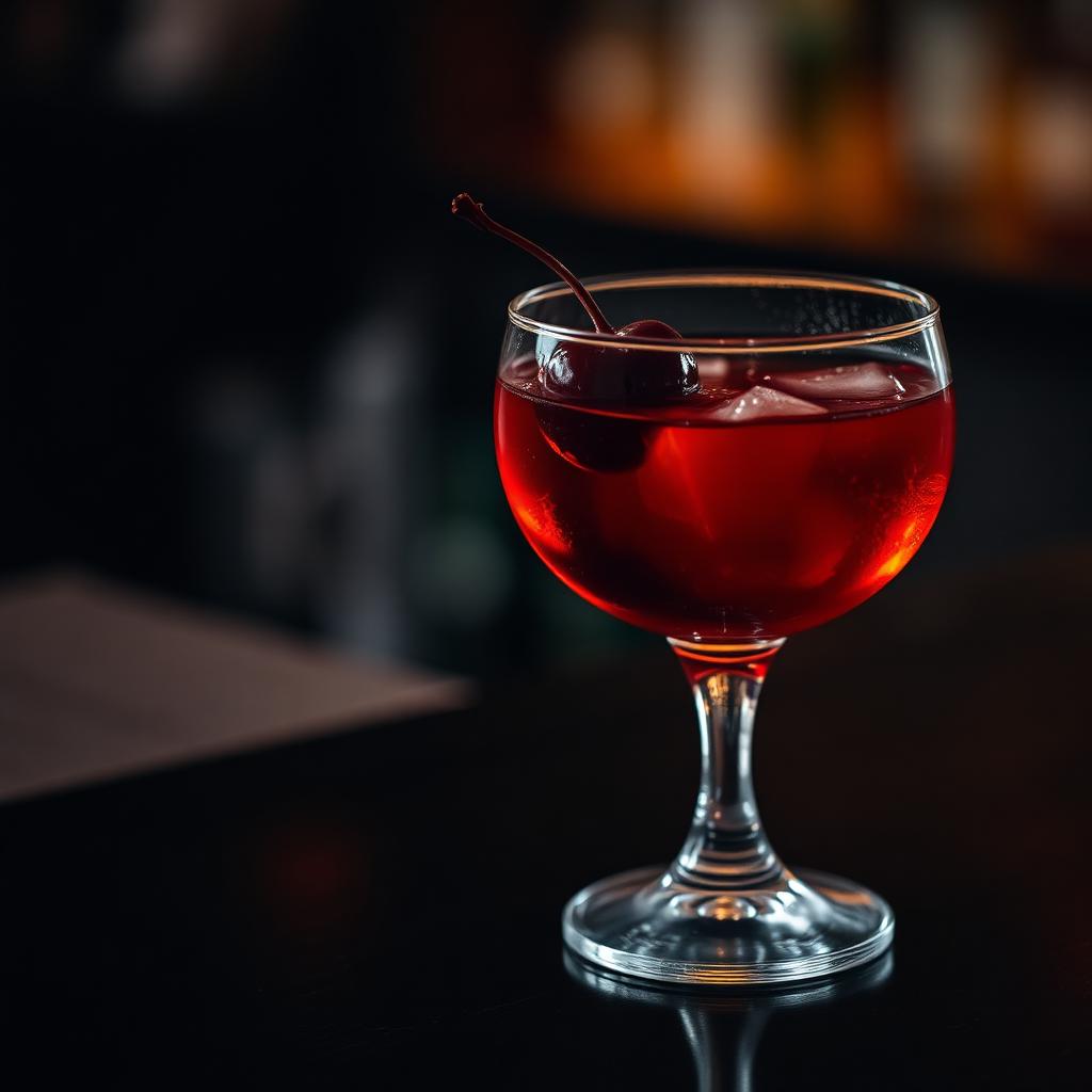 Red Hook amaro cocktail served in a coupe glass