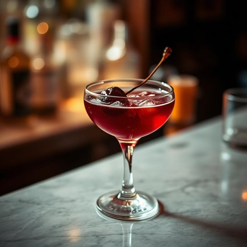 Slope amaro cocktail served in a coupe glass